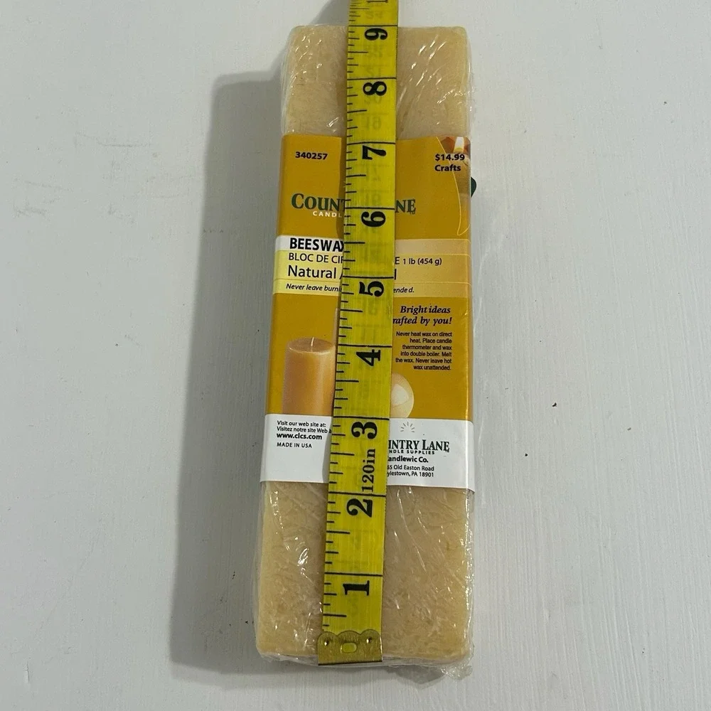 Country Lane Candle Supplies 1 Lb Beeswax Block Wax Natural Made In USA‎